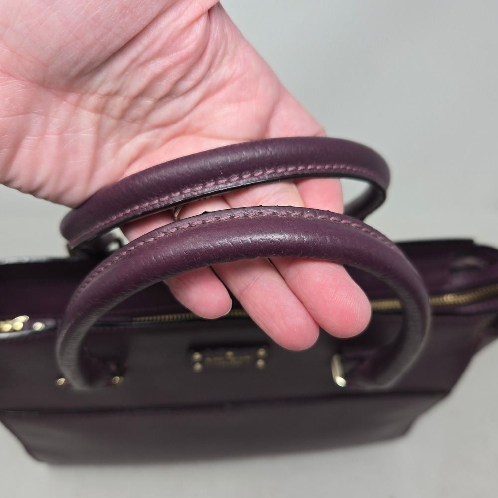 Kate Spade Plum Purple Leather Grove Street Lana Satchel Purse Handbag - Picture 11 of 16